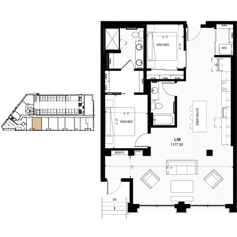 floor plan of the first floor of the house